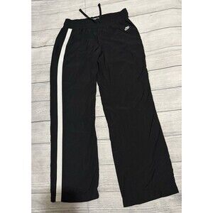 Vintage Y2K Nike Jogger Sweatpants Size Medium Black 2 White Striped Drawstring